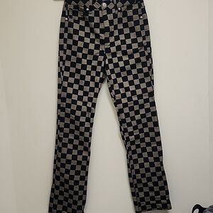 Denim Checkerboard Pants